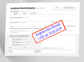 Ärztliche Bescheinigung 2-sprachig ANGEBOT DES MONATS