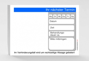 Terminzettel 70 x 95 mm, blau (10er Pack)