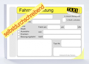 Fahrpreisquittungen A6, Block mit 65 Blatt