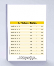 Terminzettel, DIN A7 gelb / 10 Termine (10er Pack)